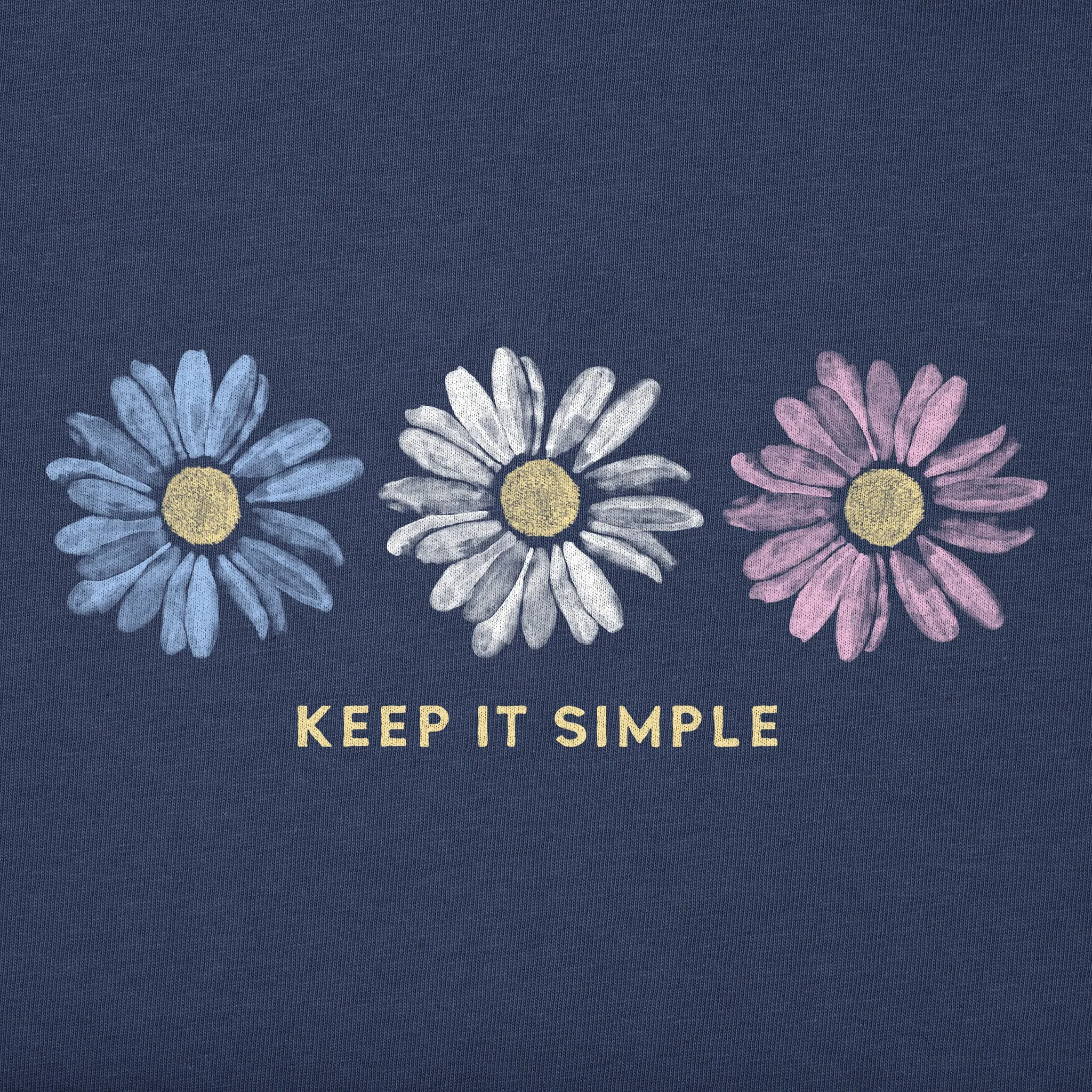 Women's Keep it Simple Trio Daisy Long Sleeve Crusher-LITE Vee