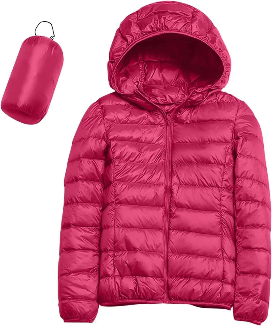 Womens Puffer Jacket Winter Warm Packable Coat Ultra Lightweight Jacket Slim Fit Hooded Jacket Short Duck Down Coat