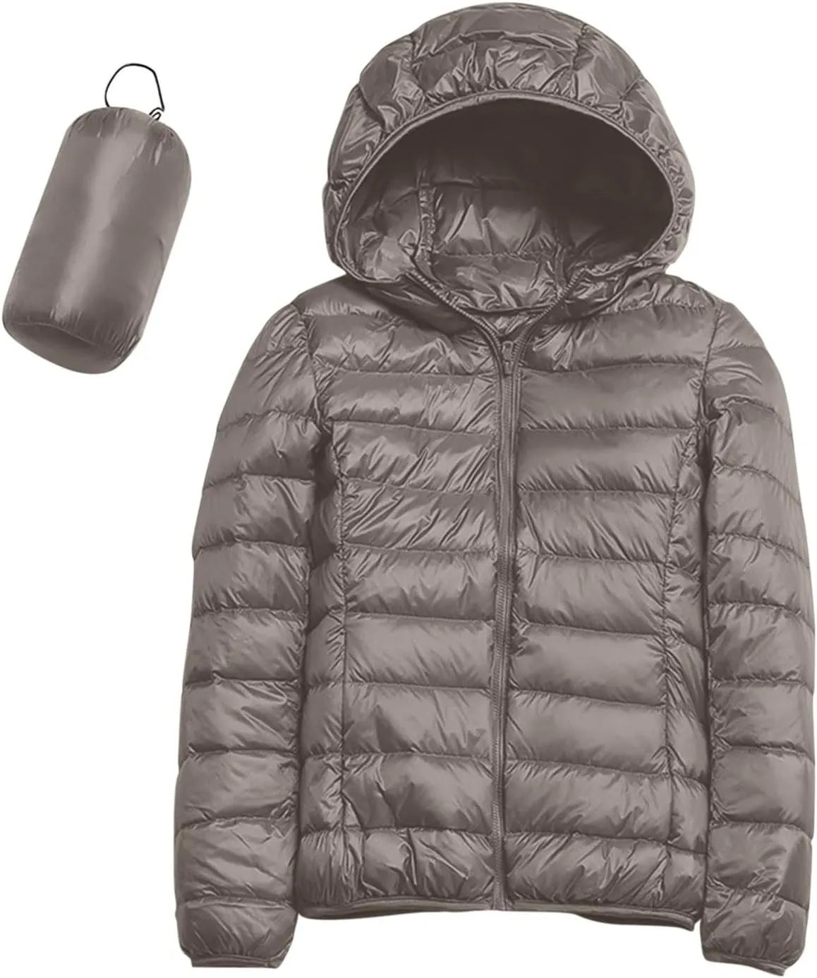 Womens Puffer Jacket Winter Warm Packable Coat Ultra Lightweight Jacket Slim Fit Hooded Jacket Short Duck Down Coat