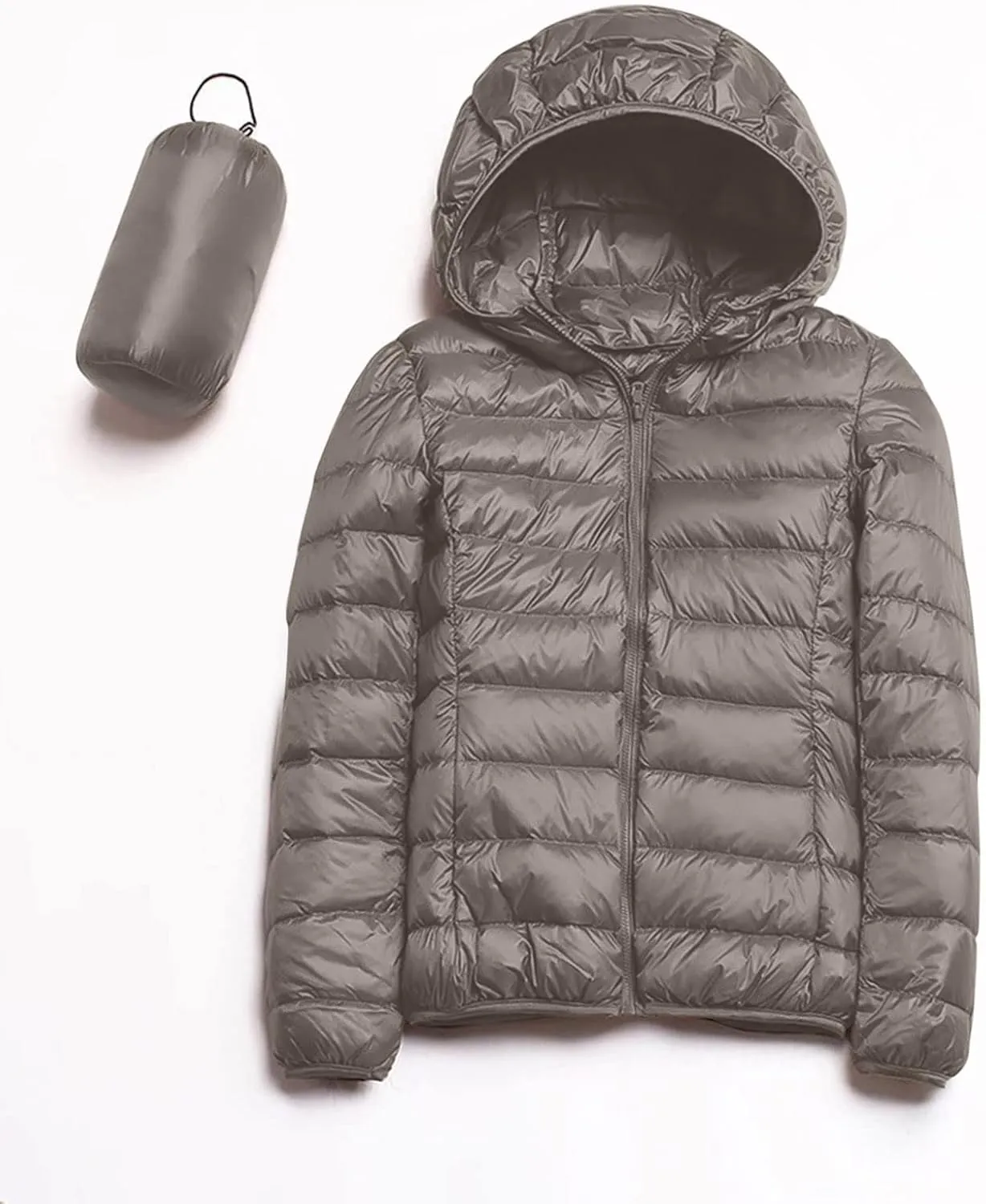 Womens Puffer Jacket Winter Warm Packable Coat Ultra Lightweight Jacket Slim Fit Hooded Jacket Short Duck Down Coat
