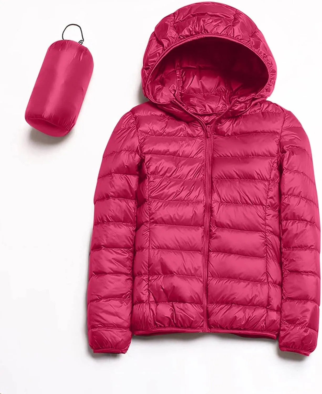 Womens Puffer Jacket Winter Warm Packable Coat Ultra Lightweight Jacket Slim Fit Hooded Jacket Short Duck Down Coat
