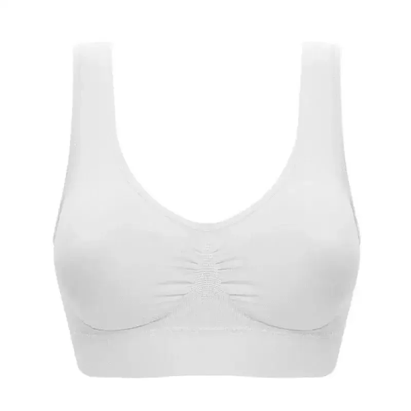 Women’s Seamless Crop Top Bra, Vertical Stripe Sports Bra, Breathable Yoga Underwear