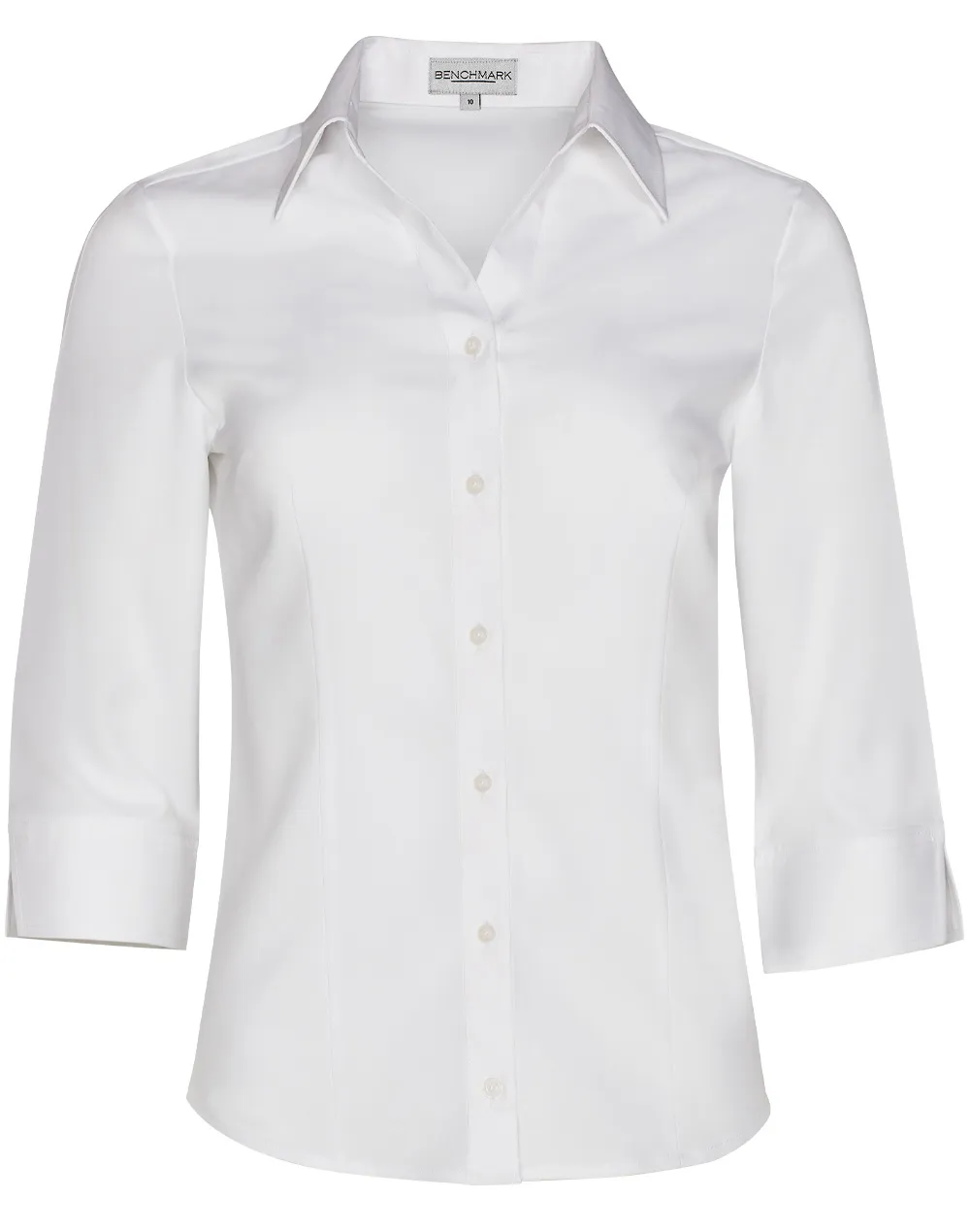 Womens White 3/4 Sleeve Shirt