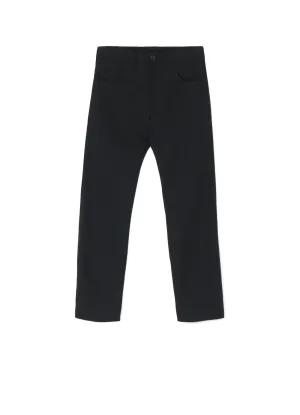 WOOL POLYESTER GABARDINE SLIM 5POCKET PANTS