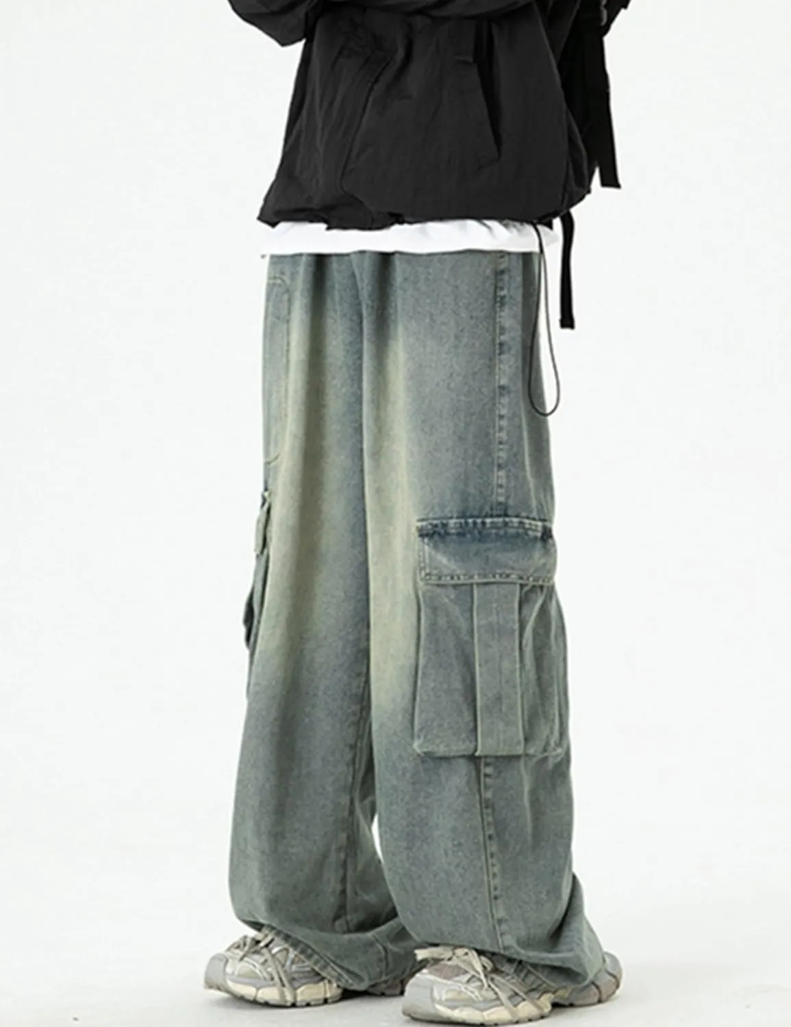 Y2k Cargo Jeans Baggy Jeans Men Hip Hop Demin Cargo Pants Grunge Jnco Jeans Loose Fit Parachute Jeans
