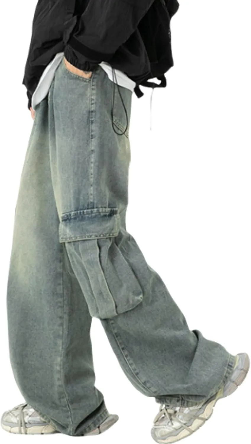 Y2k Cargo Jeans Baggy Jeans Men Hip Hop Demin Cargo Pants Grunge Jnco Jeans Loose Fit Parachute Jeans