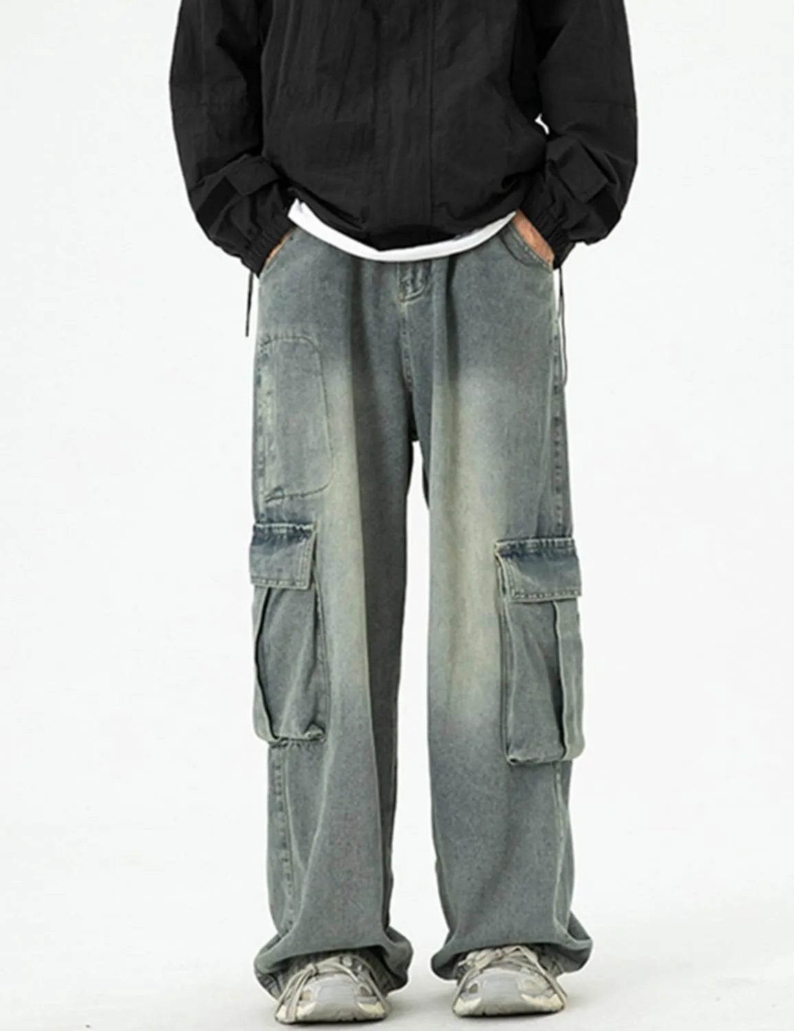 Y2k Cargo Jeans Baggy Jeans Men Hip Hop Demin Cargo Pants Grunge Jnco Jeans Loose Fit Parachute Jeans