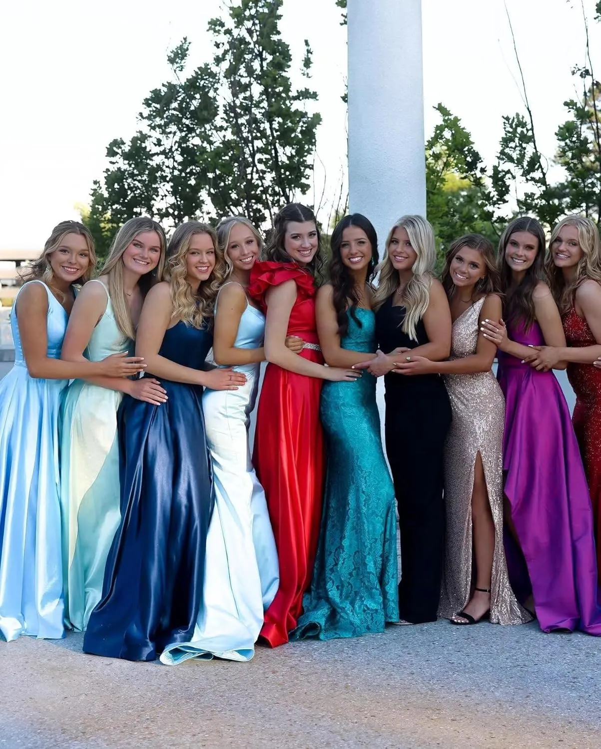 Yexinbridal Satin Prom Dresses Long for Women A-Line Beaded Belt Formal Evening Party Ball Gowns with Pockets