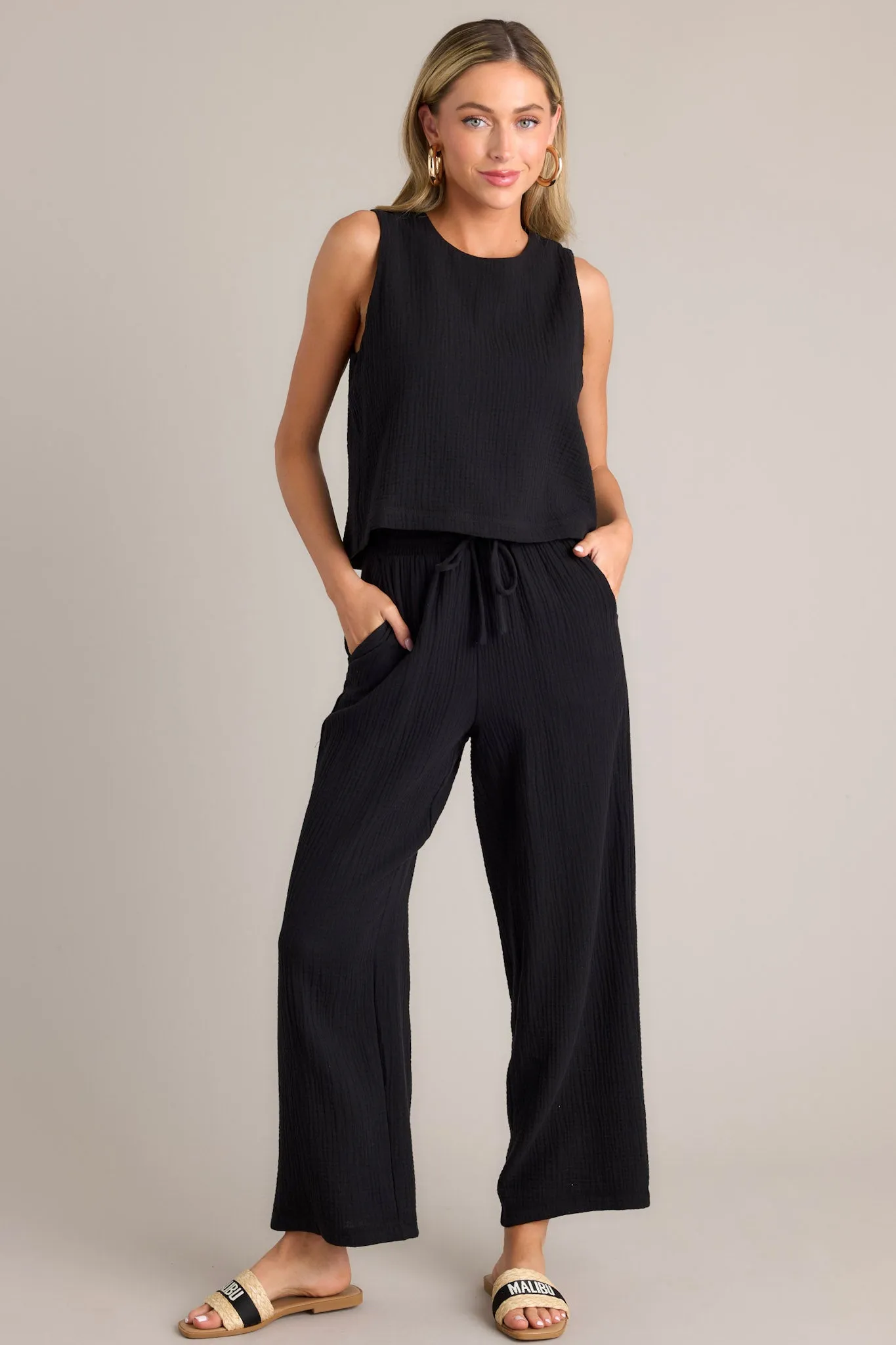 Z-Supply Beau Black Gauze Top