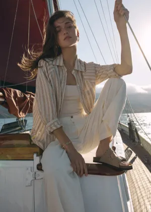 Z Supply | Perfect Linen Top - Pebble Moon